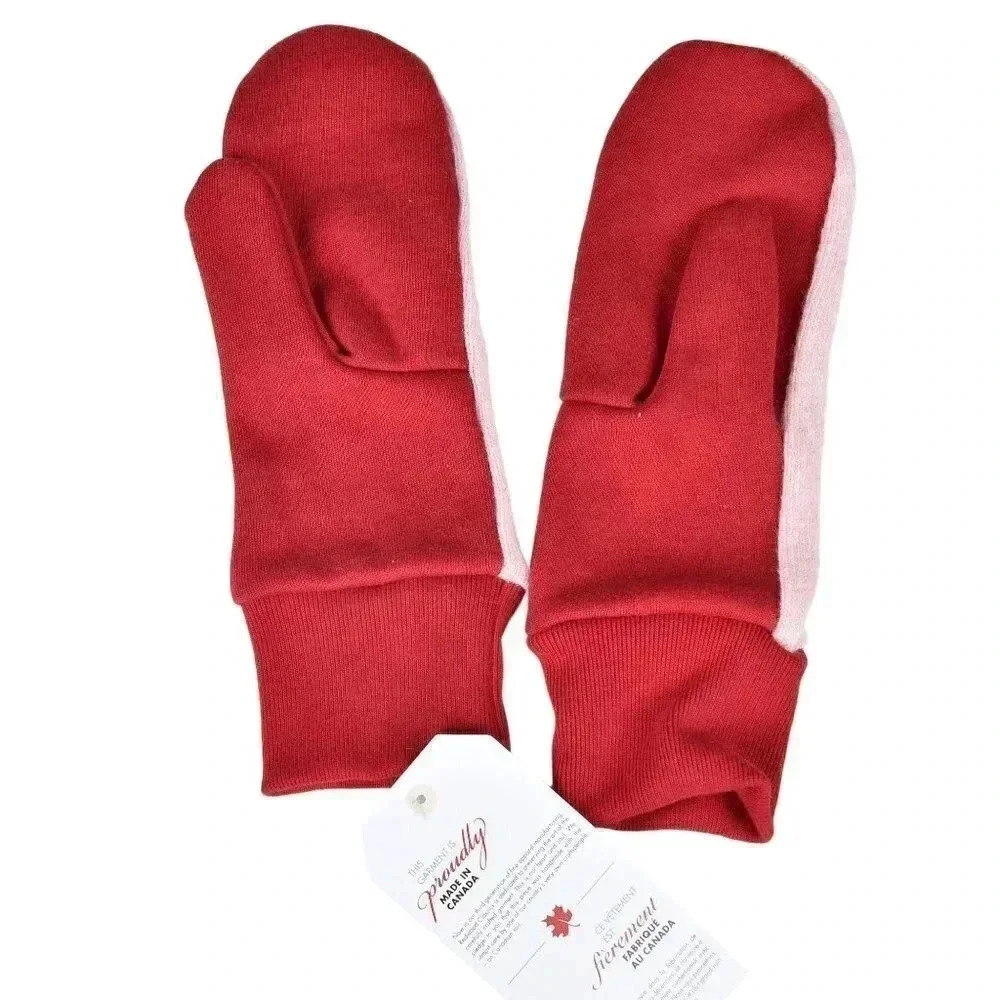 Handmade NWT Redwood Classics Wool/Cotton Red/Pink Winter Mittens Gloves‎